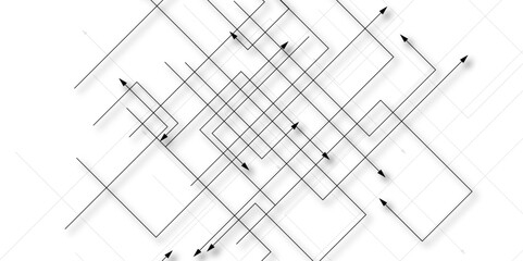 Technology graphic Network background. Abstract geometric connect lines and dots. Abstract technology communication data Science. Black a square diagram on a white background.