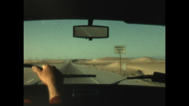 Driving Through the Desert 1968 - First person view from a car as it drives through a desesrt in Arizona, in 1968. 