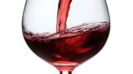 Red Wine Pouring into Glass Closeup Photo