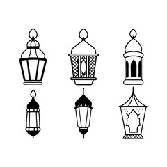 Vintage Islamic Lamp Silhouette – Eid Light Icons


