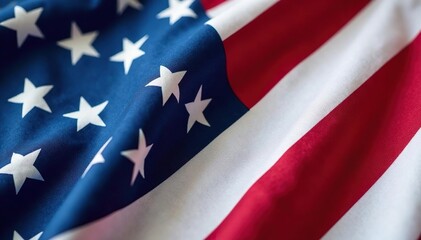 Fototapeta premium Crisp image of a folded American flag, sharp creases , clean, details, texture