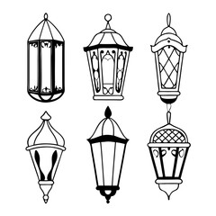 Vintage Islamic Lamp Silhouette – Eid Light Icons


