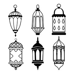 Vintage Islamic Lamp Silhouette – Eid Light Icons


