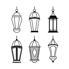 Vintage Islamic Lamp Silhouette – Eid Light Icons


