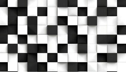 Fototapeta premium Abstract black and white square pattern