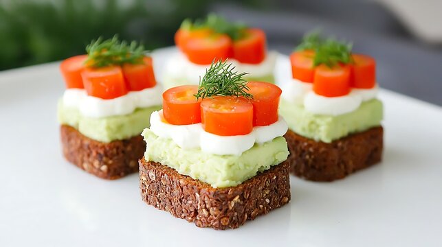 Colorful appetizers on a plate