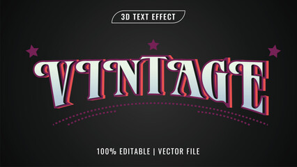 vintage editable 3d text effect template eps vector file