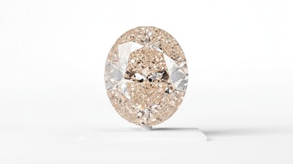 Close-up view of an oval-shaped gemstone.