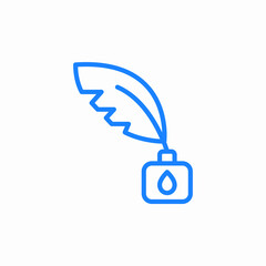 ink feather pen icon sign vector