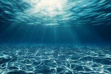 A serene underwater backdrop, with gentle ripples and the shimmering light of waves creating a peaceful atmosphere.