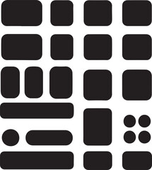 Black and White Abstract Shapes Pattern, Modern Minimalist Design