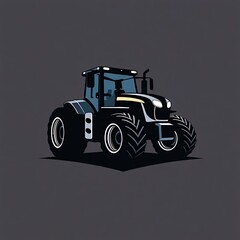 Fototapeta premium tractor on a black background