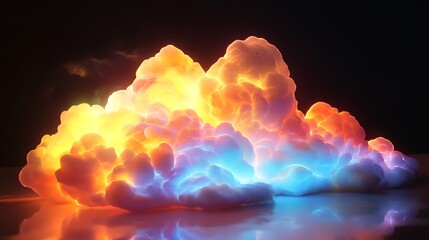 Crystal cloud printing glowing templates