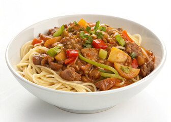 american chopsuey on white background