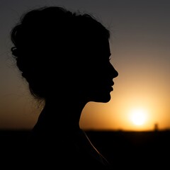 Sunset Silhouette: A Serene Farewell AI Generated