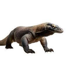 Obraz premium A Komodo dragon walking slowly, realistic texture, transparent background