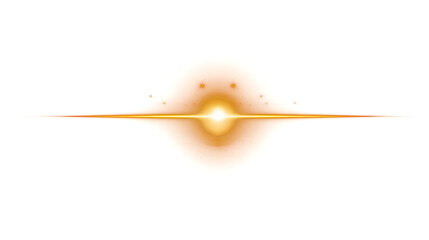 Golden Light Streak with Lens Flare Effect.
