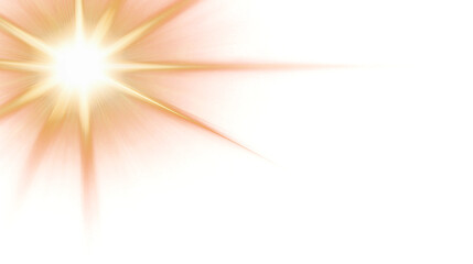 Bright Sun Flare Effect on Transparent Background.