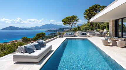 Fototapeta premium Cannes Glamour Meets Mediterranean: Luxury and Style in Coastal Resort Setting