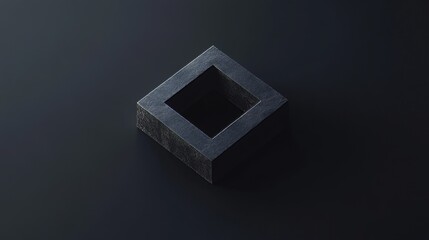 Minimalist depiction of an object that is both a square and a circle at the same time on a dark background 