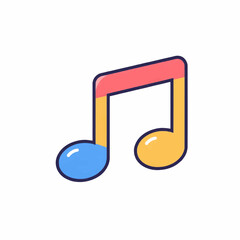 A musical note with a colorful aesthetic, evoking feelings of joy and harmony