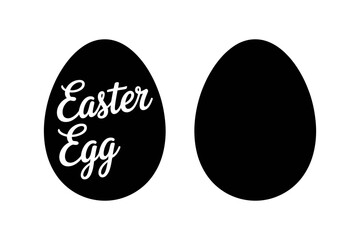 Black easter egg silhouette for spring holiday art