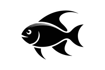 Black silhouette of a tropical fish vector image