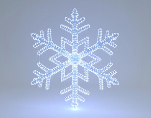 Glowing Blue Snowflake Ornament Against Gradient Background for Festive Season