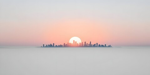 A vibrant sunrise cresting over an abstract skyline, symbolizing new opportunities and fresh beginnings.7