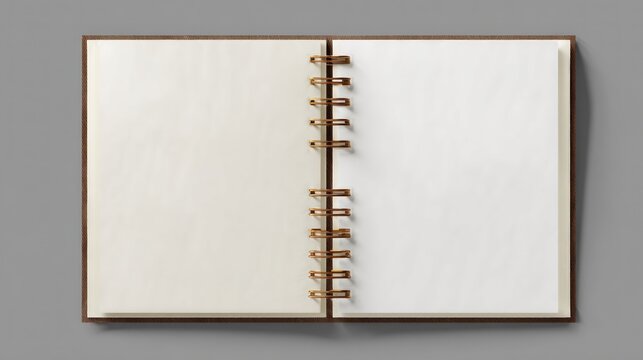 Open spiral-bound notebook with blank pages (2)