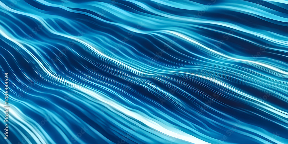 Aufkleber abstract blue flowing lines background creating a dynamic wave-like pattern for artistic design or f