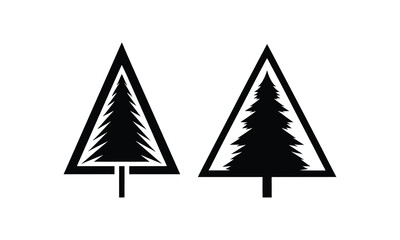 Fototapeta premium christmas trees set on white background