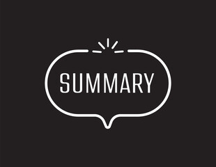 summary text white information sign	