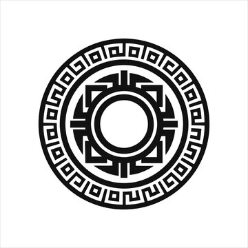  Greek Versace Pattern Silhouette Vector Art Illustration