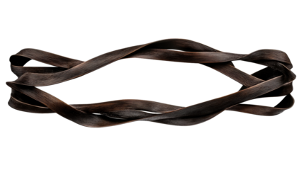 Abstract ribbon formation, bronze colored, wave like, cut out transparent