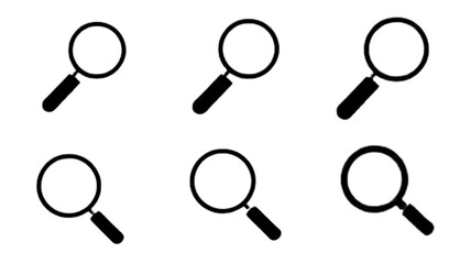 Search icon. Magnifying glass icon, vector magnifier or loupe sign