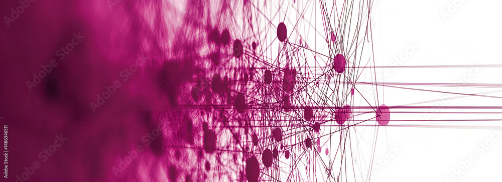 Aufkleber abstract design with interconnected nodes and lines representing network connectivity digital techno