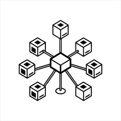  LAN Network Diagram Vector Art Illustration for Business and Technology