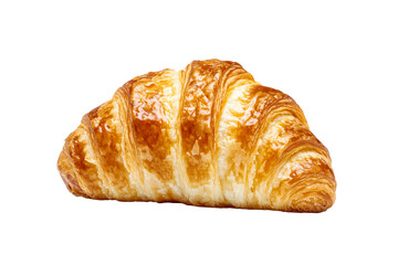 Flaky Croissant, Golden Brown, Pastry Food, Isolated, cut out transparent