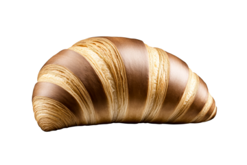 Flaky croissant, buttery layers, freshly baked, breakfast pastry, cut out transparent