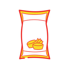 Walkers Chips Packet Outline Vector Clipart