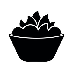 Classic Poutine Meal Black Vector Silhouette Drawing