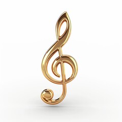Obraz premium Music icon jewelry gold white background.