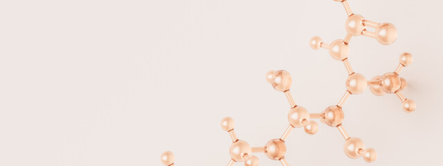 Part of ceramide molecule. Cosmetic product ingredient molecular structure formula 3d rendering