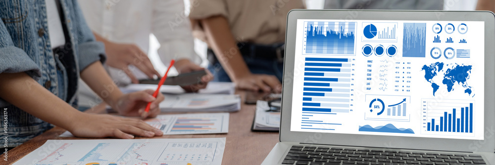 Poster business data dashboard provide brisk business intelligence analytic for marketing strategy planning