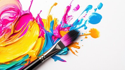 Obraz premium Colorful watercolor art with abstract brush strokes on paper
