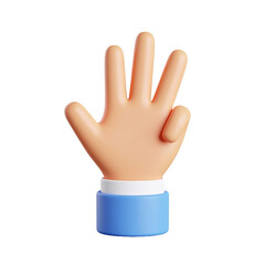 Obraz premium An illustrative hand gesturing the number three, a symbol of count or rank