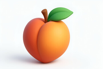 Vibrant peach with bright green leaf accents.