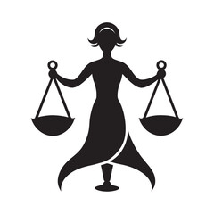 Zodiac Symbol Libra Celestial Balance Silhouette