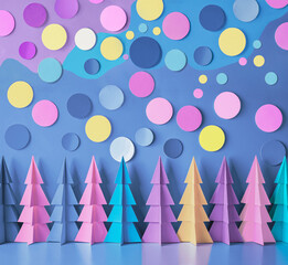 Trendy Scandi style folded paper Christmas tree decorations. Fun trending craft idea for the 2025 holiday season. 